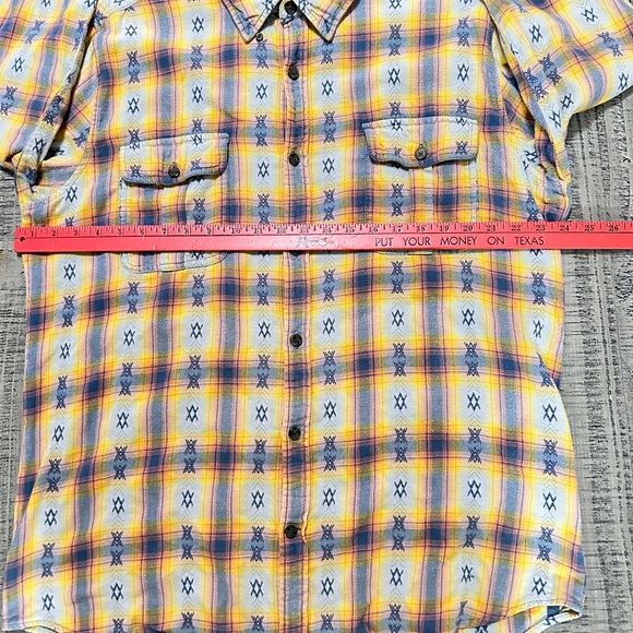 The Foundry Supply Co. Yellow and Blue Checkered Shirt - Picture 9 of 11